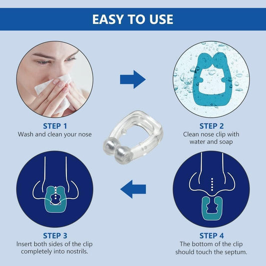 Stop Snoring Instantly! Magnetic Anti-Snoring Nose Clip – Comfortable, Drug-Free Sleep Solution (Buy 1 Get 1 FREE)