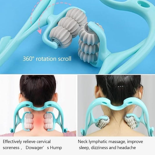 6-Wheel Dual Pressure Point Neck Massager – Instant Relief from Neck Pain & Stress!