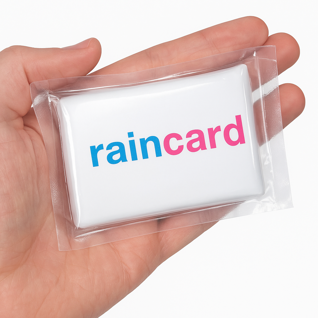 Premium Card-Sized Reusable Raincoat with Hood – Ultra Compact, Waterproof & Unisex | Fits in Your Wallet!