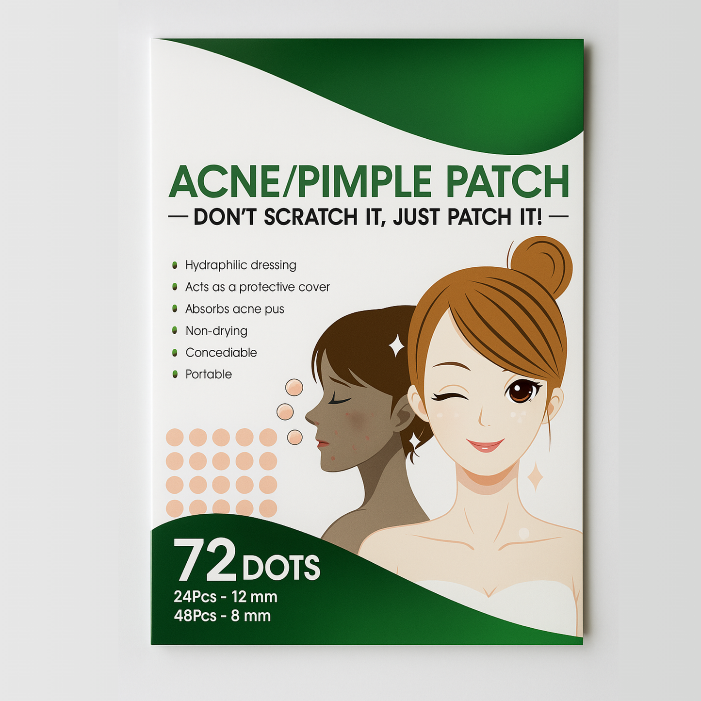 Acne Pimple Patches – 72 Invisible Hydrocolloid Stickers for Fast Overnight Acne Relief