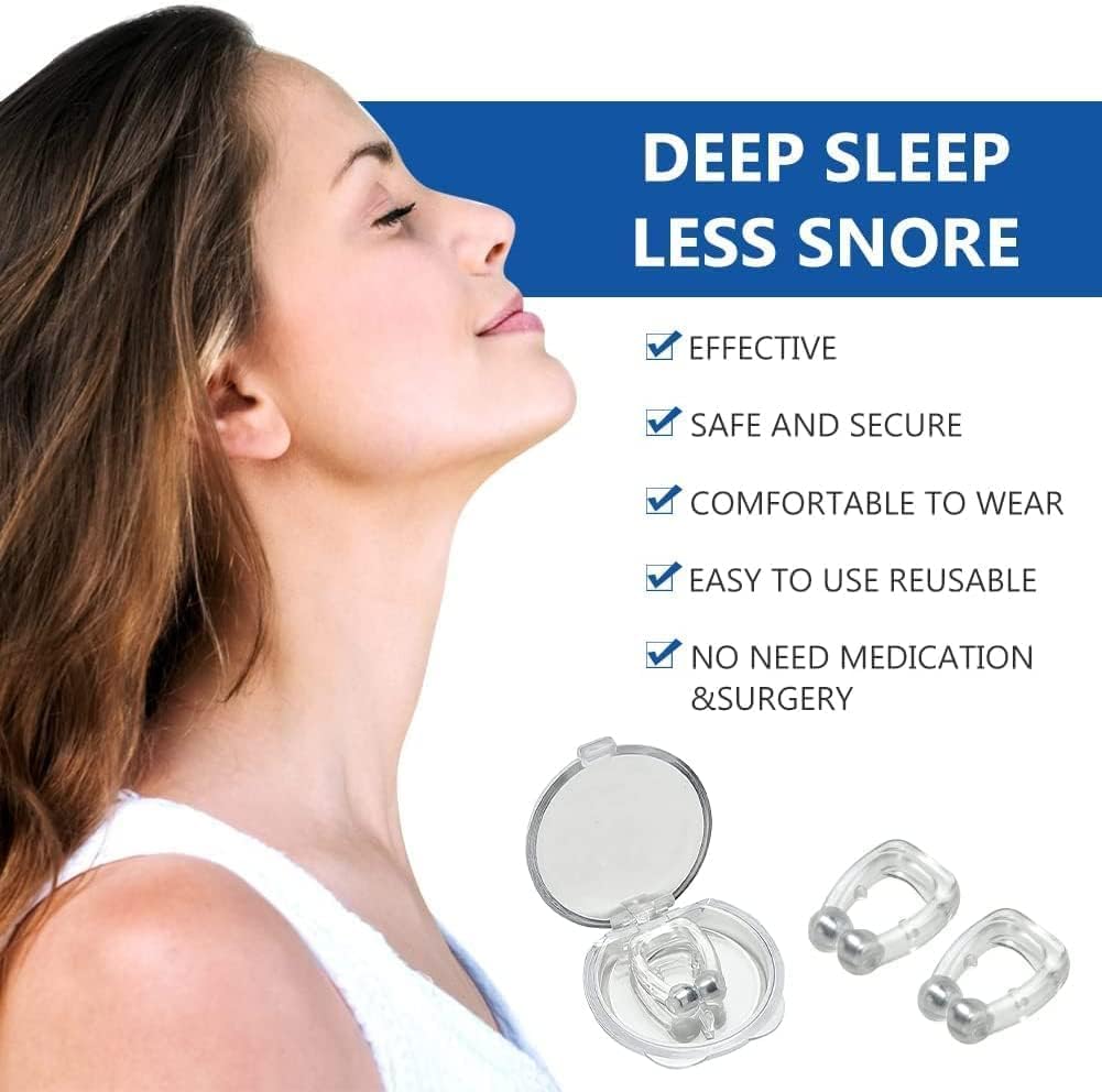 Stop Snoring Instantly! Magnetic Anti-Snoring Nose Clip – Comfortable, Drug-Free Sleep Solution (Buy 1 Get 1 FREE)