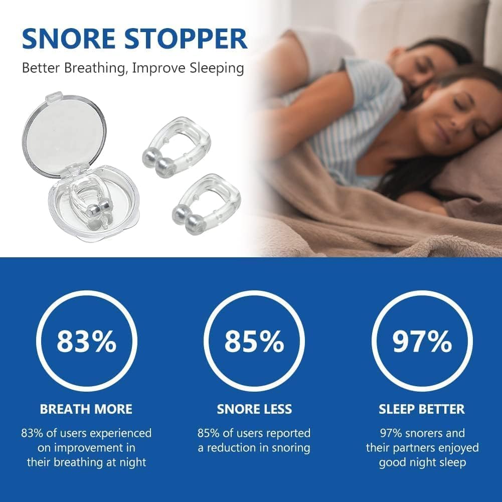 Stop Snoring Instantly! Magnetic Anti-Snoring Nose Clip – Comfortable, Drug-Free Sleep Solution (Buy 1 Get 1 FREE)
