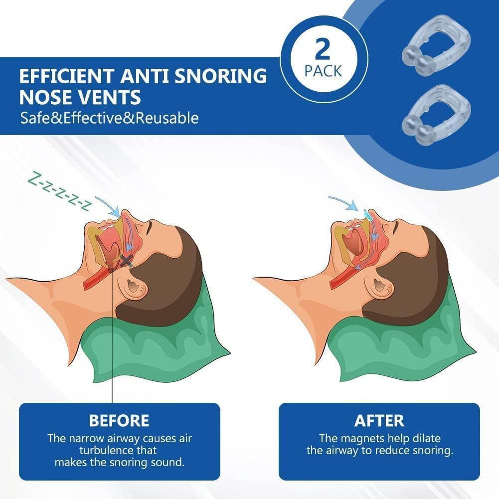 Stop Snoring Instantly! Magnetic Anti-Snoring Nose Clip – Comfortable, Drug-Free Sleep Solution (Buy 1 Get 1 FREE)