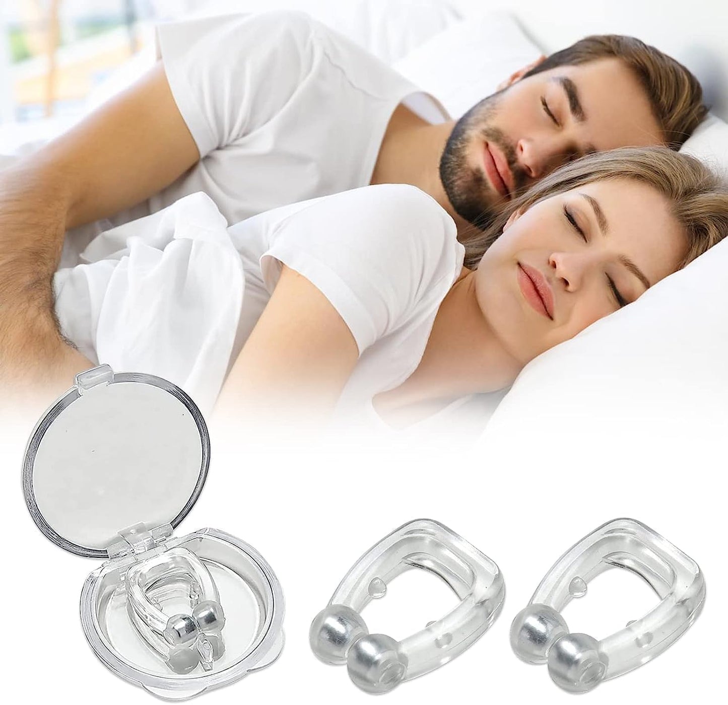 Stop Snoring Instantly! Magnetic Anti-Snoring Nose Clip – Comfortable, Drug-Free Sleep Solution (Buy 1 Get 1 FREE)
